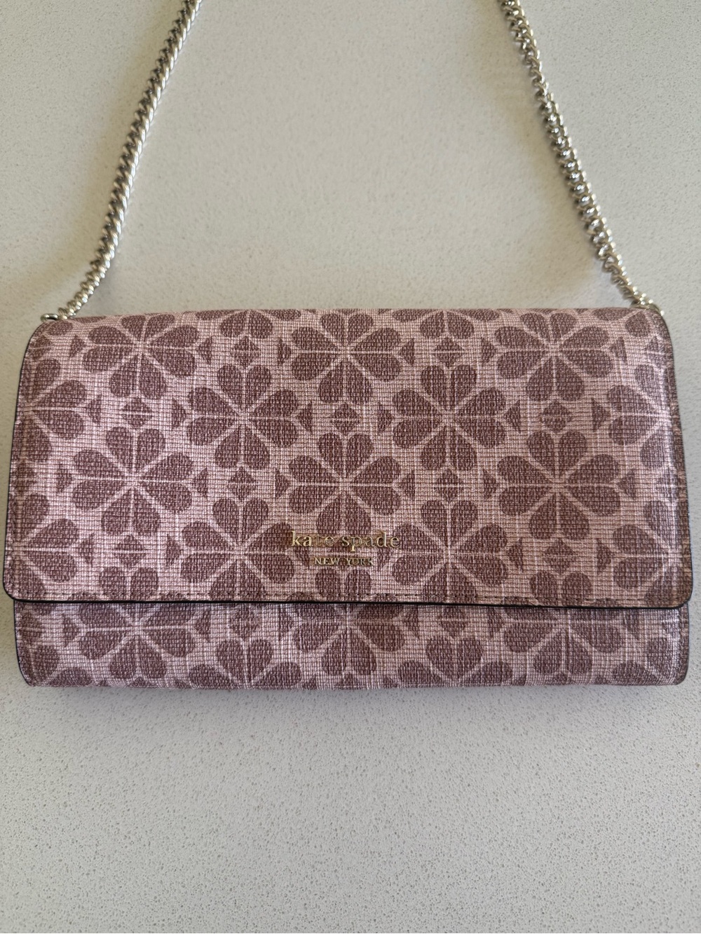 Kate Spade Spade Flower coated canvas chain bag in pink